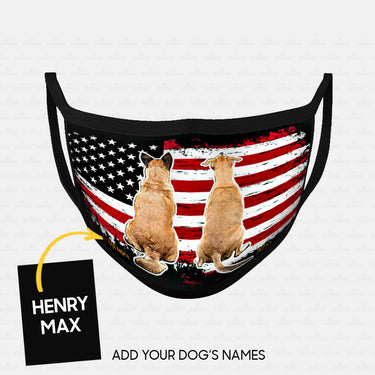 Personalized Dog Gift Idea - Two Brown Dogs Sit Together For Dog Lovers - Cloth Mask
